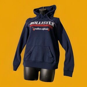 Hollister Southern California Hoodie Sweatshirt Pullover Womens XS NAVY